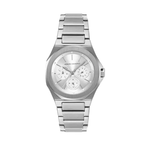 Armani Exchange Damen 36MM Silberfarbene Edelstahluhr, AX4622