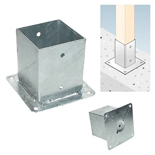 Aufschraubhülse Pfostenträger Pfostenschuh Hülse für Pfosten verzinkt 121x200mm