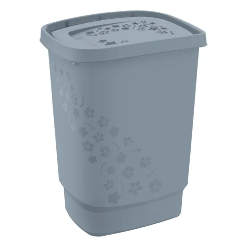 Rotho Wäschesammler Flowers 55 L misty blau