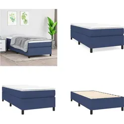 vidaXL Boxspringbett Blau 100x200 cm Stoff von vidaXL