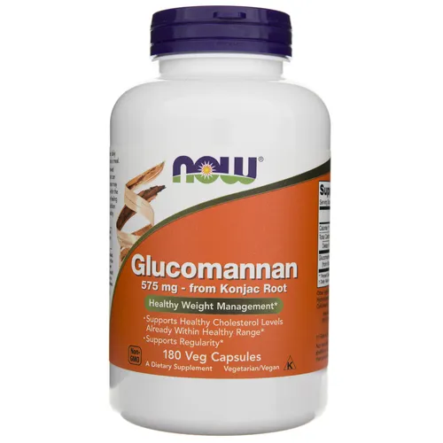 NOW FOODS Gluksannan 575 mg Konjac Wurzel 180 Kapseln