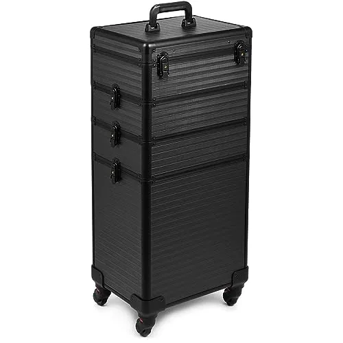 SEVICO Kosmetikkoffer - Professioneller Make-up Rollkoffer mit 360° Rollen - Kosmetikkoffer für Profis und Amateure, abschließbar mit 2 Schlüsseln. Ideal für Reisen dank leichtem Handling und modernem Design. Perfekt für Kosmetiker und Make-up-Liebhaber.