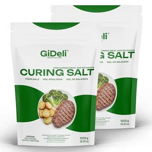 GiDeli Pökelsalz 2kg Nitritpökelsalz für Fleisch, Wurst & Schinken Profi-Qualität Feinkörnig Perfekt für Trockenpökelung & Nasspökelung