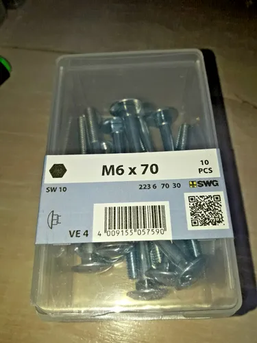 Schlossschrauben mit Mutter Flachrundkopf, verzinkt, DIN 603