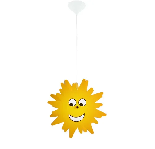 Pendelleuchte Kinderzimmer Sonne - Hängelampe in Gelb mit LED 11W - Kinderlampen mit Sonnenmotiv, ideal für das Kinderzimmer. Energiesparende LED-Leuchte mit warmweißem Licht, schont die Umwelt und Ihren Geldbeutel.