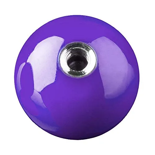 viva-adorno Piercing Schraubkugel Ersatzkugel Hochglänzend Farbig Emailiert Edelstahl-Gewinde Größen Z376, Lila 1,6 x 5,5mm