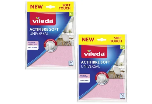 Vileda Mikrofasertuch (27x32 cm, 2-tlg., Mehrzwecktuch Actifibre Soft)