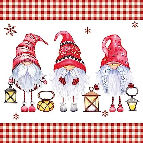 Anniversary House Tiflair Luxus Weihnachtsservietten, Weihnachtsgonk Design, dicke und starke Papierservietten, 3-lagig, mehrfarbig PJ303617