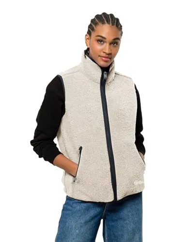 Jack Wolfskin High Curl Vest W panna cotta (A0028) XL - Funktionsjacken - Kuschelige Fleeceweste für Damen, bluesign-zertifiziert und ideal für den urbanen Alltag, bietet Wärme und Komfort an kalten Tagen.