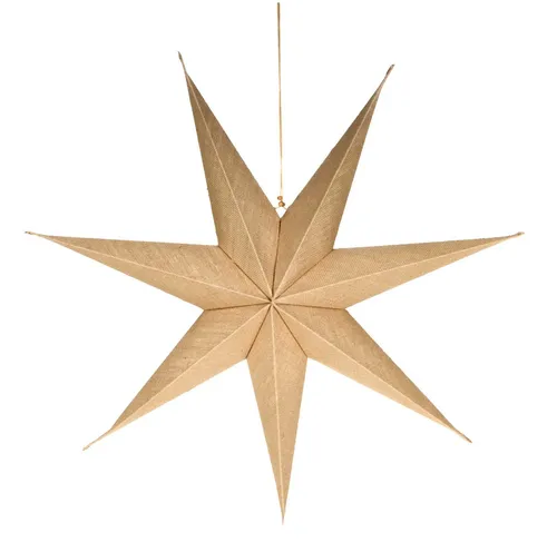 Bubble-Store Dekostern Weihnachtsstern aus Kraftpapier mit Jute bezogen, Fensterdeko Weihnachtsstern
