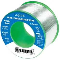 LogiLink Lötdraht 0,56mm (bleifrei), 0,7% Kupfer, 100g Rolle