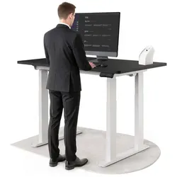 DESKSPACE Schreibtisch TITAN Elektrisch höhenverstellbar mit leisem Motor - Der TITAN höhenverstellbare Schreibtisch bietet Flexibilität im Arbeitsalltag. Mit leisem Dual Motor und hoher Traglast von bis zu 200 kg ist er ideal für ergonomisches Arbeiten – im Sitzen oder Stehen.