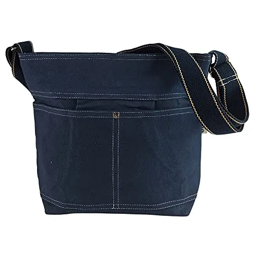 Domelo Damen Umhängetasche - Nachhaltige Vegane Crossbody Hobo Tasche aus 100% Baumwolle - Damen-Schultertaschen: Umweltfreundliche, strapazierfähige Tasche mit 11 Liter Kapazität und verstellbarem Gurt, perfekt für jeden Anlass!