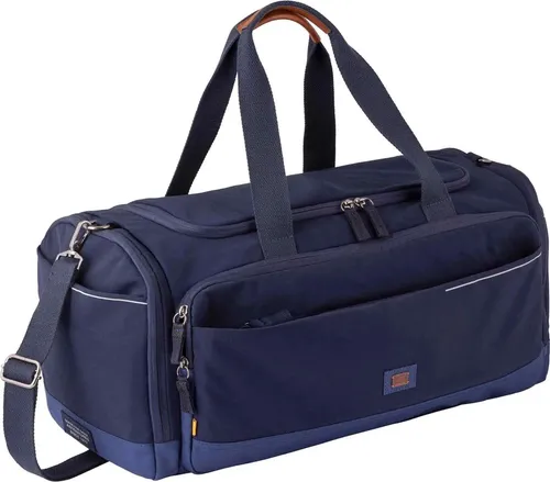 camel active City Herren Reisetasche Weekender Groß Blau - Geräumige Reisetasche aus recyceltem Nylon, ideal für Reisen und den Alltag. Mit vielen Fächern für optimale Organisation und einem bequemen, verstellbaren Schulterriemen.