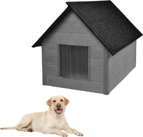 QLS Isolierte Hundehütte aus Holz 101x69 cm - Winterfest und Komfortabel - Hundehütte aus Holz, isoliert mit 40 mm dicken Wänden für optimalen Kälteschutz. Ideal für den Outdoor-Einsatz und bietet Ihrem Hund auch in kalten Monaten Wärme und Komfort.