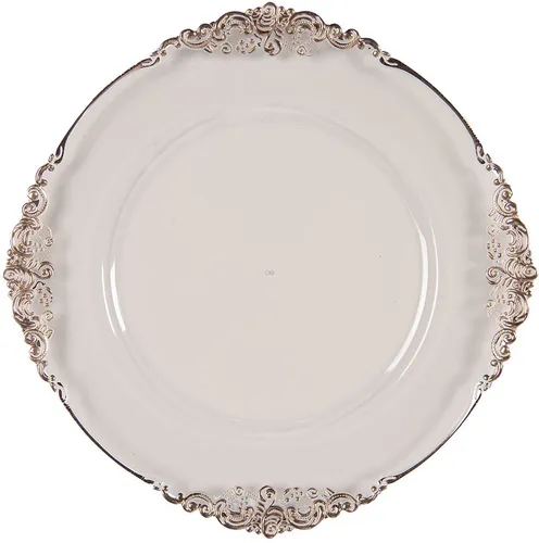 Clayre & Eef 65239KO Unterteller Transparent, Kupferfarbig Ø 35x2 cm