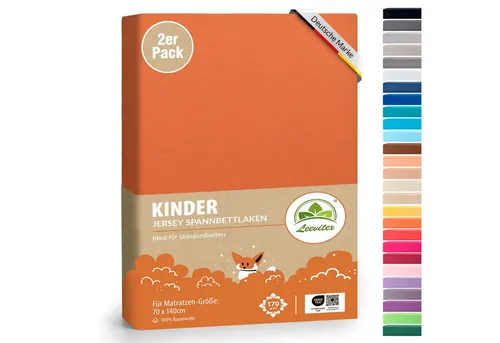 leevitex® Spannbettlaken Spannbettlaken Kinder Spannbettlaken Premium 170 g/m², Gummizug: Rundumgummizug, (2 Stück), schwer & blickdicht, 100% Baumwolle, 70 x 140 cm