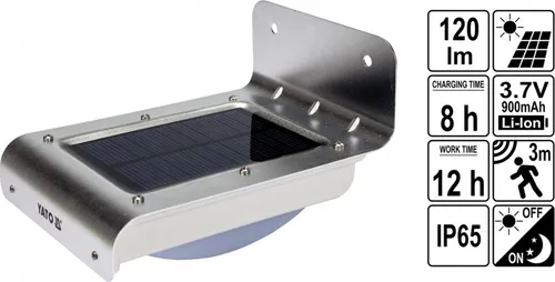 Solarleuchte LED Wandleuchte mit Bewegungsmelder – 120LM