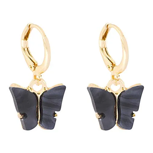 Heideman Ohrringe Damen Papilio aus Edelstahl gold farbend matt Ohrstecker hängend für Frauen vergoldet Schmetterling