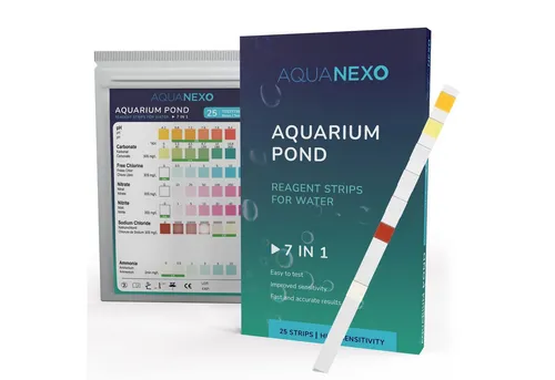 AquaNexo Aquarium-Wassertest Aquanexo 7in1 Aquarium Teststreifen – Wassertest, 25 Stück weiß