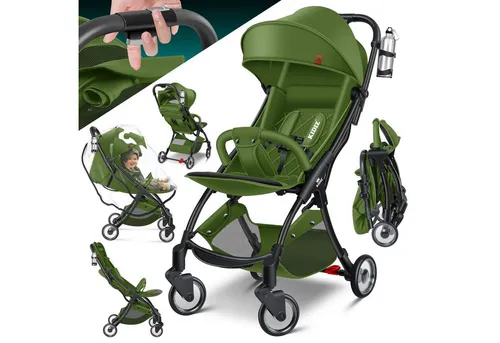 KIDIZ Kombi-Kinderwagen Sportwagen Faltbar - Kombikinderwagen mit verstellbaren Rückenlehnen und 360° Rädern, inklusive Getränkehalter und Regenabdeckung – ideal für unterwegs mit Ihrem Baby.