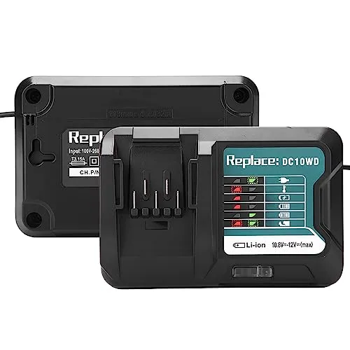 Ersatz Ladegerät für Decker Schnellladegerät mit LED Bildschirm - Ladegerät für 10,8 V bis 12 V Lithium-Ionen-Akkus, ausgestattet mit LED-Anzeige für intuitives Batteriemanagement und umfassendem Sicherheitsschutz.