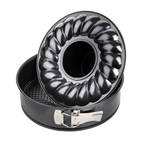 Zenker Springform Flach- und Rohrboden Ø 24 cm Backform mit 2 Böden Kuchenformen-Set, mit Antihaftbeschichtung, einfaches Entformen für saftige Kuchen und Torten, Menge: 1 Stück