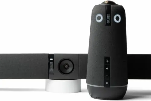 OWL-Labs Meeting Owl 4+ Videokonferenzsystem - Webcam mit 360°-4K-Kamera und Hi-Fi-Lautsprechern für perfekte Hybrid-Meetings in großen Konferenzräumen. KI-gestützte Fokussierung und Plug-and-Play für einfache Nutzung.