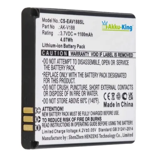 Akku kompatibel mit Emporia AK-V188 - Li-Ion 1100mAh - für Touch Smart
