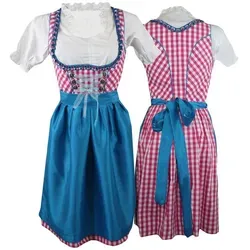German Wear Dirndl OD4 Pink kariert 1-teiliges Midi-Dirndl Landhaus Dirndel ohne Bluse Pink kariert 34