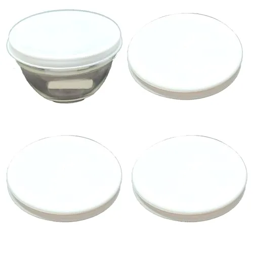 GVK ECO 4 Stück Deckel Ø 20,5 cm in weiß passend für Ø 20 cm Melamin- Salat- und Glasschüssel