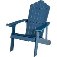 COSTWAY Adirondack Stuhl mit Getränkehalter in blau von Costway