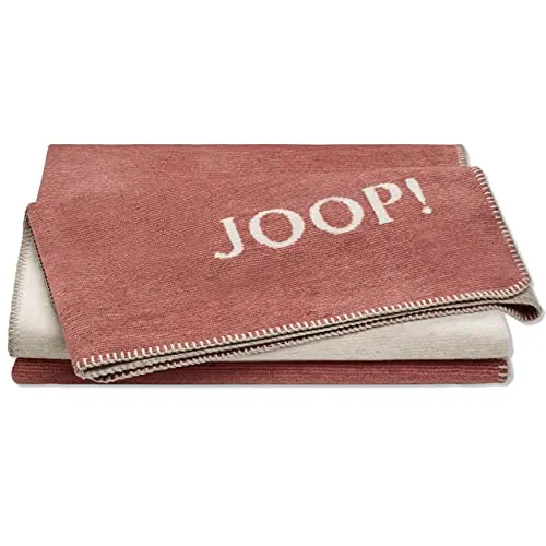 JOOP Melange Doubleface Wohndecke 150x200 cm | Orange-Natur - Bettdecken: Flauschige JOOP Doubleface Wohndecke in eleganter Optik, ideal für gemütliche Abende und stilvolle Akzente in Ihrem Zuhause.