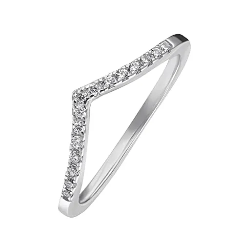 Heideman Ring Nele Damen aus Edelstahl silber gold farbend Damenring für Frauen mit Stein weiss poliert