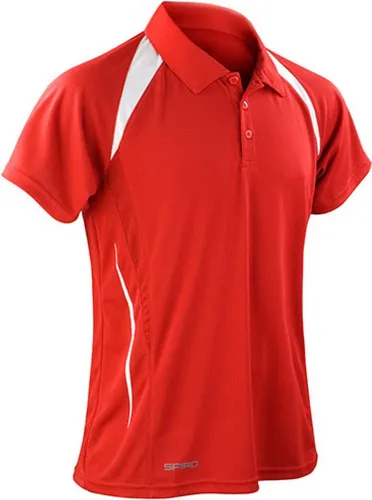 SPIRO S177M | Herren Team Spirit Polo / Atmungsaktiv - Farbe: Red/White - Größe: S