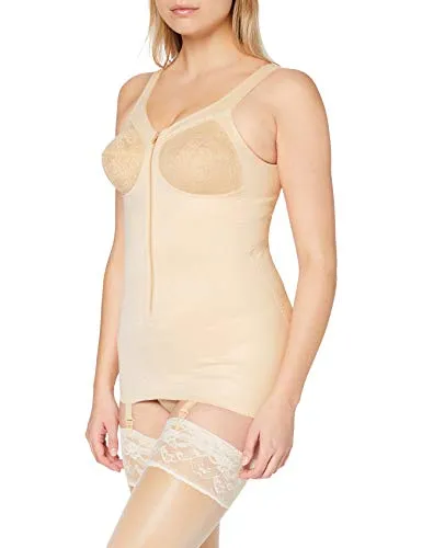 Susa Damen Classics BH, Halbtransparent, Skin, 100B - Bodys für Damen: Hochwertiger Body Shaper mit Bauch-weg-Effekt, ideal für ein perfektes Outfit unter Abendkleidern und unsichtbar dank Strumpfhaltern.