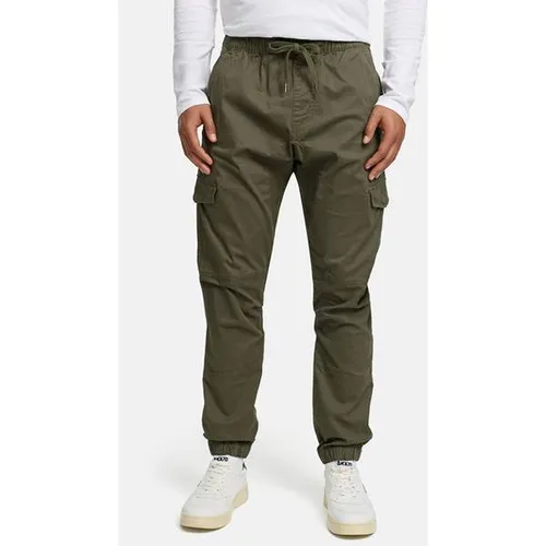 Indicode Herren Jogger-Pant INPillus mit elastischem Bund - Moderne Cargo-Hose für Herren mit elastischem Bund und Kordelzug. Ideal für sportlichen Komfort und lässigen Streetstyle. Praktische Cargo-Taschen bieten Stauraum für Essentials.