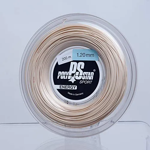 POLY STAR Unisex Energy Tennissaiten 200m Rolle, 1,20mm in beige von POLY STAR
