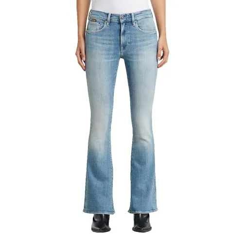 G-Star Damen 3301 Flare Jeans, Blau (Sun Faded Summer Sky) - Stylische Flare Jeans mit 5 Taschen und Reißverschluss, aus hochwertigem Material für optimalen Tragekomfort und einen originellen Look.
