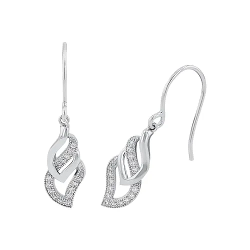Amor Ohrhänger 925 Sterling Silber mit Zirkonia - Exklusive Ohrringe für Damen aus 925 Sterling Silber, verziert mit 16 funkelnden Zirkonia-Steinen. Kommt in einer eleganten Schmuck Geschenkbox - perfekt für besondere Anlässe.