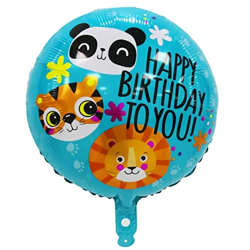 Happy Birthday Luftballons - Geniale Geschenkidee Deko für Geburtstage oder Partys Ballon Helium Folienballon klein mit für Kinder Dekoration Partydeko JGA Geschenkidee - Tiere Blau