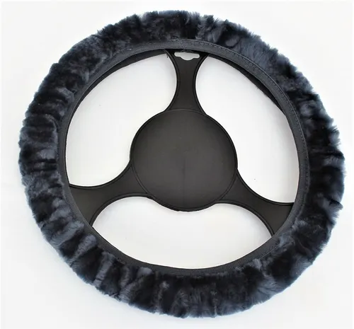 Lammfell Lenkradbezug Anthrazit 37-39 cm