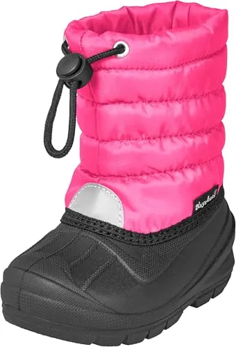 Playshoes Winterboots in Pink, Größe 28/29 - Baby Boots in Rosa mit wärmendem Textilfutter und Schnellverschluss, ideal für warme Füße in der kalten Jahreszeit.
