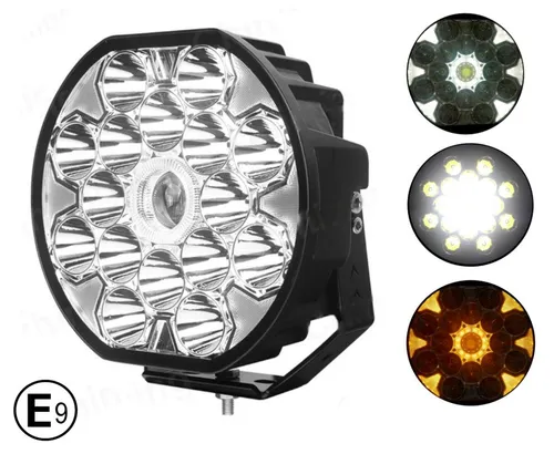 LED-Halogen-Scheinwerfer 22 cm mit weißem Licht und Positionslicht