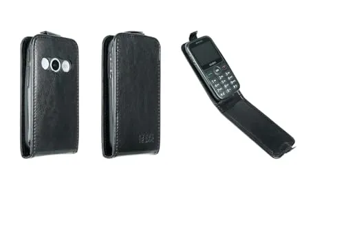 caseroxx Flip Cover für Alcatel 2019G / 2020X in schwarz – Handy-Tasche mit Kreditkartenfächern & Magnetverschluss aus Kunstleder, schlank & funktional