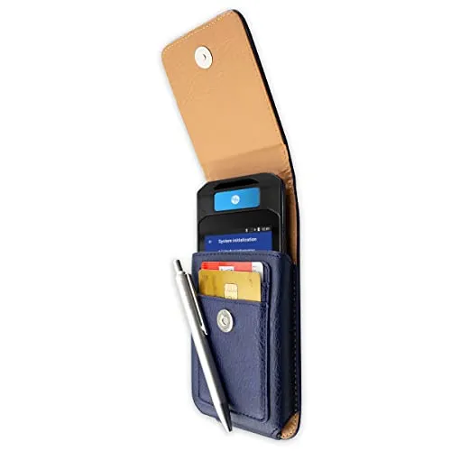 caseroxx Klappetui Schutz Holster passend für Dexcom DBLG1 in blau gefertigt aus Echtleder