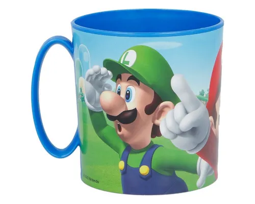 Super Mario Becher - Mikrowellengeeigneter Kunststoffbecher 390 ml – für Kinder, 1-tlg., ideal für den täglichen Einsatz, perfekt für Kinder