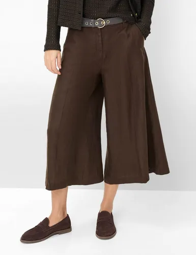 Brax Damen Hose Style MELLI S COFFEE – Dunkelbraun, Gr. 42 - Elegante Damenhose im Wide Leg Design, aus hochwertiger Leinenqualität für ein angenehmes Tragegefühl. Ideal für stilvolle Outfits.