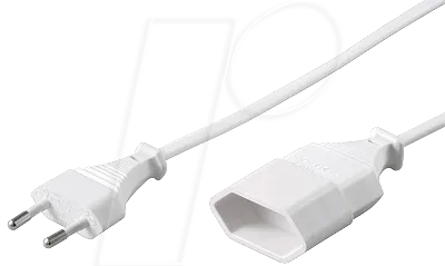 EURO-VL 3M WS - Verlängerung Eurostecker/-kupplung, 3m weiss