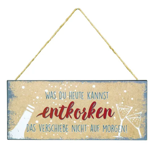 Levandeo® Metallbild, Metallschild L30cm Was du heute kannst Spruch Lustig Wandbild
